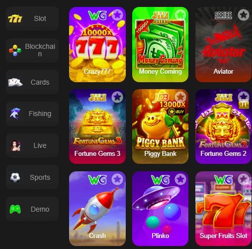 Main screen of lucky97 game page for PK players - 4